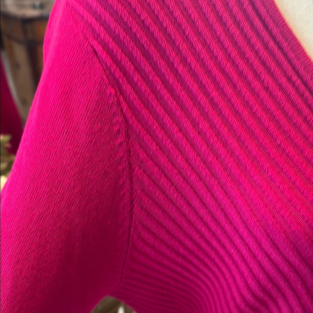Vibrant Raspberry V-Neck Sweater - Picture 6 of 11